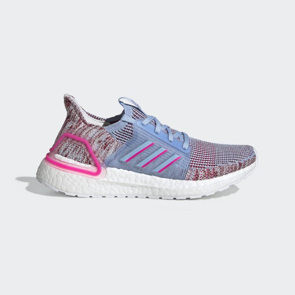 Adidas Women's Ultraboost 19 Running Shoes Blue/Pink/Burgundy Ireland EE6656